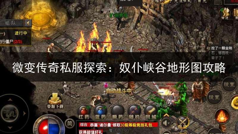 微变传奇私服探索：奴仆峡谷地形图攻略