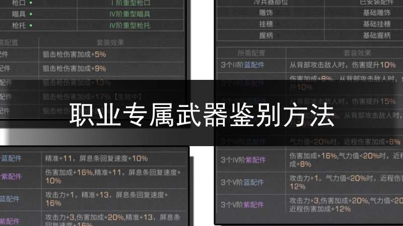 职业专属武器鉴别方法